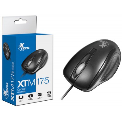 Mouse Xtech Óptico XTM-175 USB, 1000DPI, Negro
