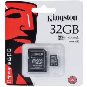 Memoria Micro Sd Hc + Adaptador Sd De 32gb Kingston Clase 10 Memoria Micro Sd Hc + Adaptador Sd De 32gb Kingston Clase 10