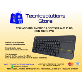 Teclado Inalámbrico Logitech K400 Plus Con Touchpad Teclado Inalámbrico Logitech K400 Plus Con Touchpad
