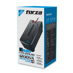 Regulador De Voltaje Automático Forza 1200va 8 Tomas 2 Usb 110V FVR-1221USB Regulador De Voltaje Automático Forza 1200va 8 Tomas 2 Usb 110V FVR-1221USB